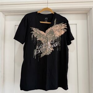 Armani Exchange A/X Men’s Black Graphic Eagle Logo Tee T-Shirt